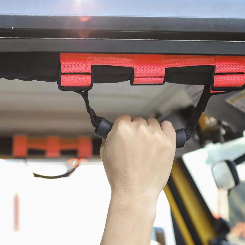 For Jeep Wrangler JK JL CJ YJ TJ JT 4PCS Top Roll Bar Grab Handles - Image 6