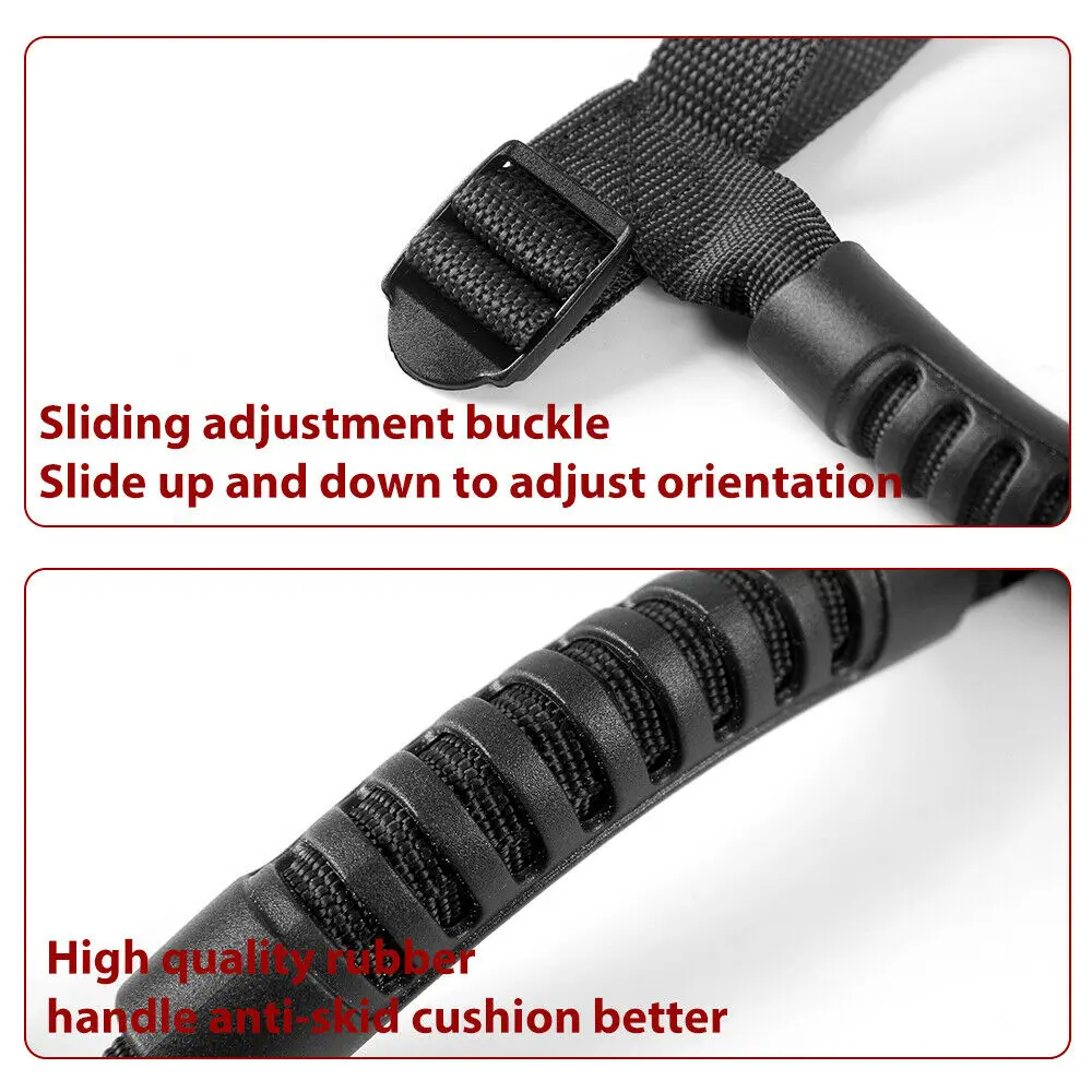 For Jeep Universal 4-Door Top Roll Bar Grab Handles Grip Black - Image 6