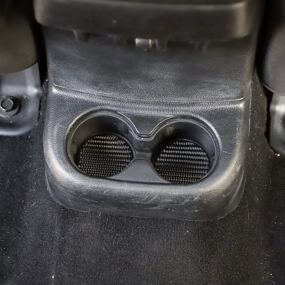For 2011-2018 Jeep Wrangler JK 4X Cup Holder Mats Coaster Pad Trim Carbon Fiber - Image 4