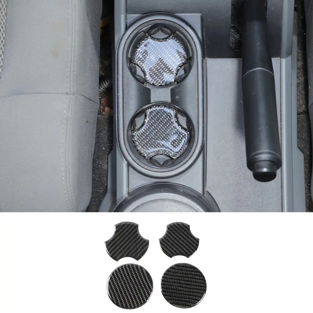 For 2011-2018 Jeep Wrangler JK 4X Cup Holder Mats Coaster Pad Trim Carbon Fiber - Image 8
