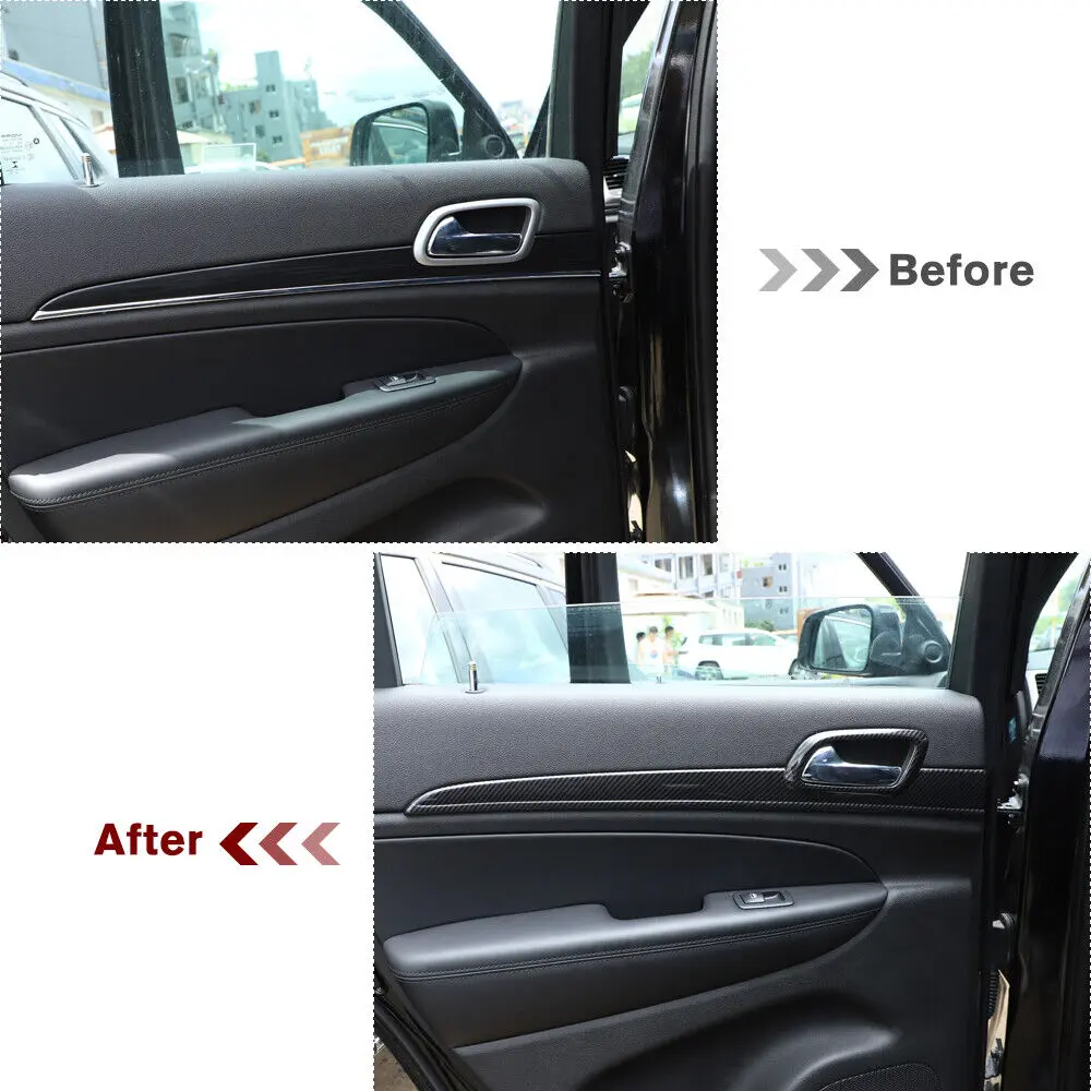 For 2011-2021 Jeep Grand Cherokee WK2 4X Inner Door Handle Trim Decor Cover - Image 2