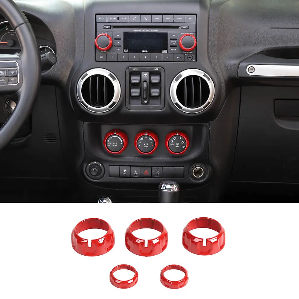 For 2011-2018 Jeep Wrangler JK/2010-2016 Compass/2011-2016 Patriot 5X Air Conditioner Audio CD Switch Knob Trim - Image 11