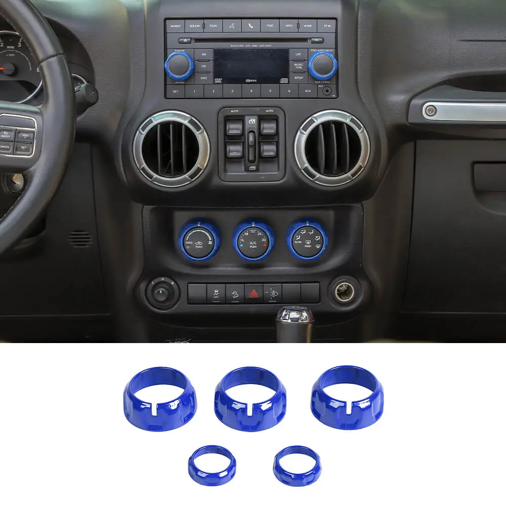 For 2011-2018 Jeep Wrangler JK/2010-2016 Compass/2011-2016 Patriot 5X Air Conditioner Audio CD Switch Knob Trim - Image 12