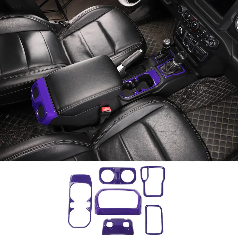 For 2018+ Jeep Wrangler JL, JLU & Gladiator JT 6PCS Gear Shift, Cup Holder & Rear Air Vent Accent Trim Kit - Image 11