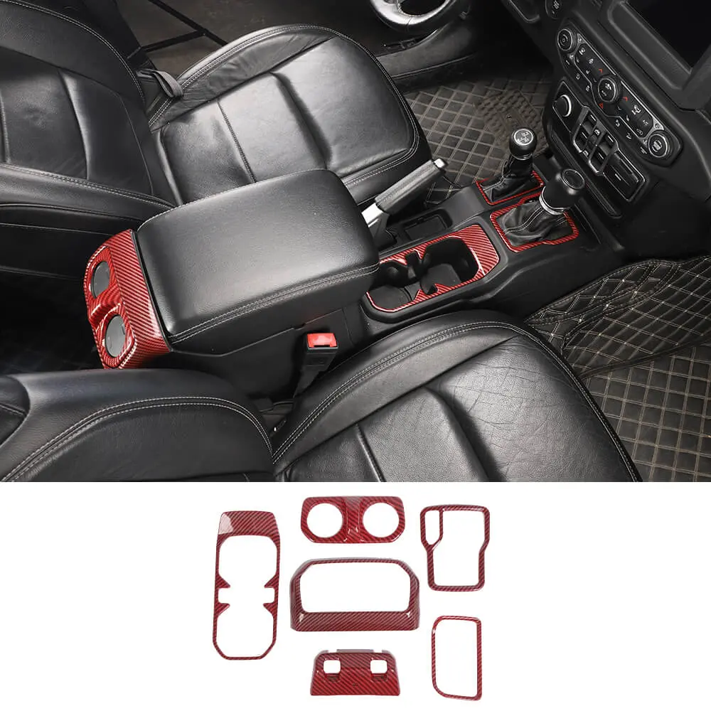 For 2018+ Jeep Wrangler JL, JLU & Gladiator JT 6PCS Gear Shift, Cup Holder & Rear Air Vent Accent Trim Kit - Image 14