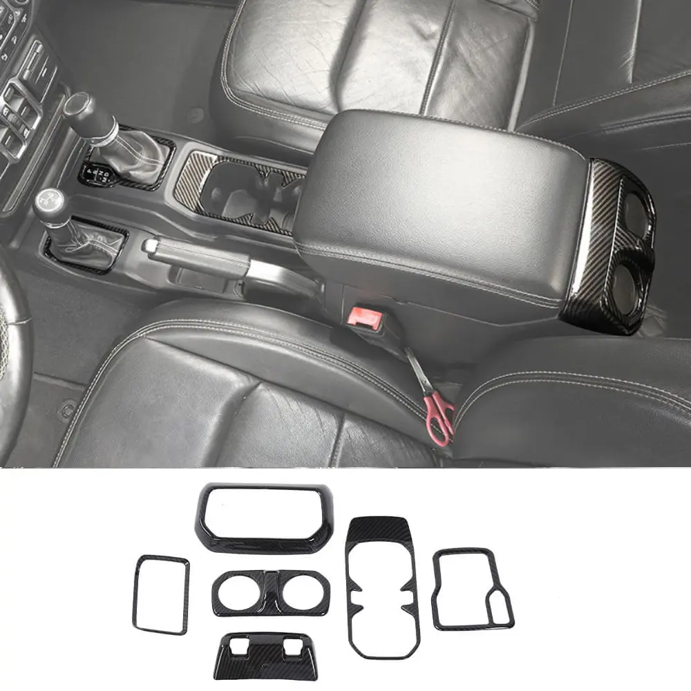 For 2018+ Jeep Wrangler JL, JLU & Gladiator JT 6PCS Gear Shift, Cup Holder & Rear Air Vent Accent Trim Kit - Image 6