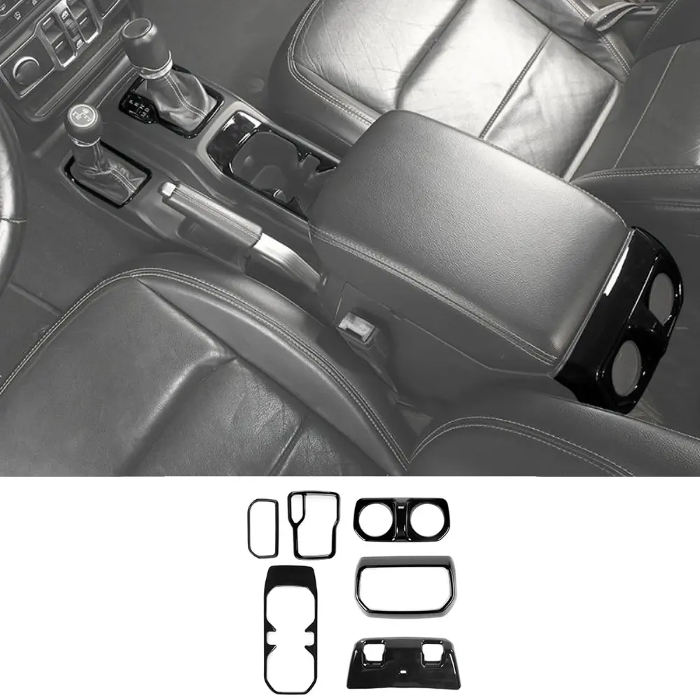 For 2018+ Jeep Wrangler JL, JLU & Gladiator JT 6PCS Gear Shift, Cup Holder & Rear Air Vent Accent Trim Kit - Image 7