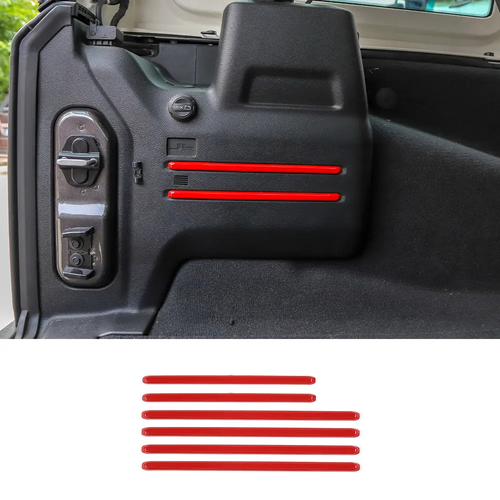 For 2018+ Jeep Wrangler JL 6PCS Rear Tail Trunk Cargo Strip Cover Trim