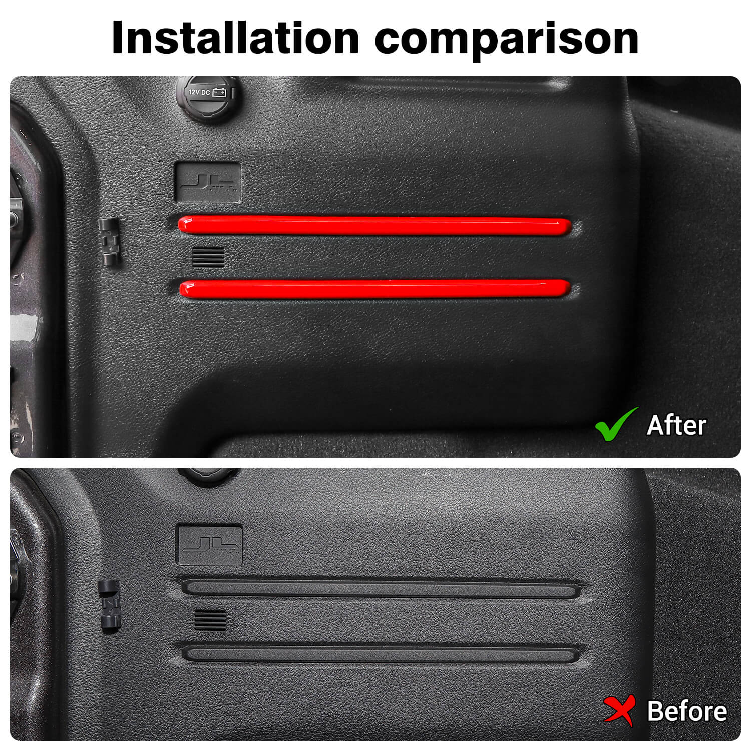 For 2018+ Jeep Wrangler JL 6PCS Rear Tail Trunk Cargo Strip Cover Trim - Image 2