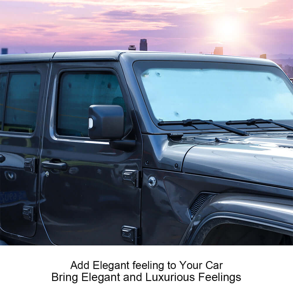 For 2018+ Jeep Wrangler JL 2 Door 6pcs Windshield Full Window Sun Shade Heat Visor Shield Cover - Image 3