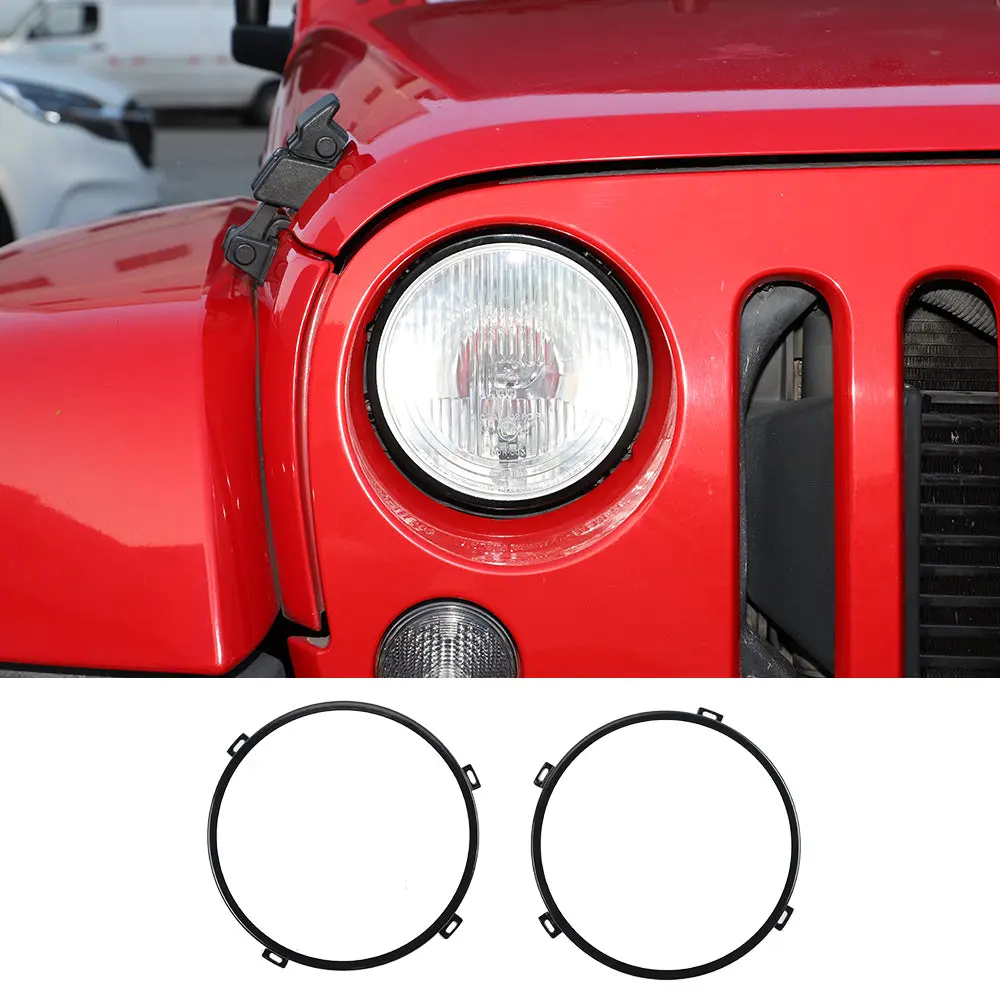 For 2007-2018 Jeep Wrangler JK 7'' Headlight Mounting Bracket Ring Trim Bezel - Image 13