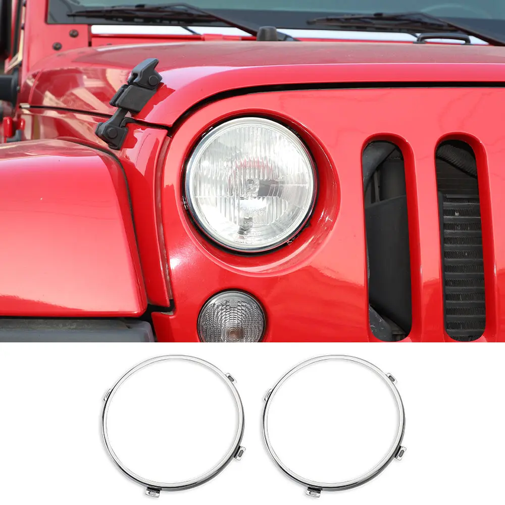 For 2007-2018 Jeep Wrangler JK 7'' Headlight Mounting Bracket Ring Trim Bezel - Image 14