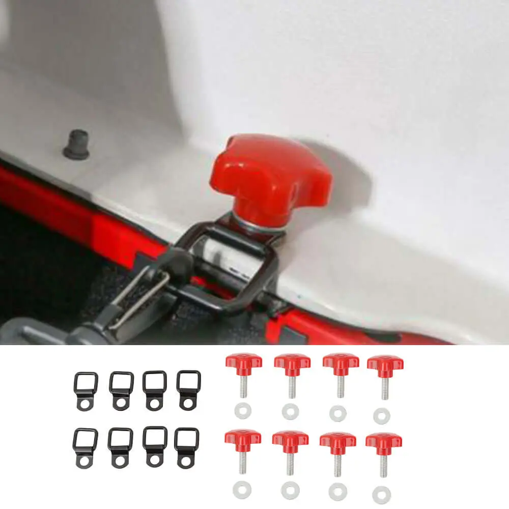 For 2007+ Jeep Wrangler JK JL 2Door Hardtop Removal Bolts Thumb Screws & D Ring Tie Down Anchors - Image 8