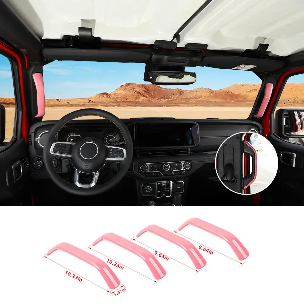 For 2024+ Jeep Wrangler JL/Gladiator JT A&B Pillar Grab Handles Cover Trim - Image 12