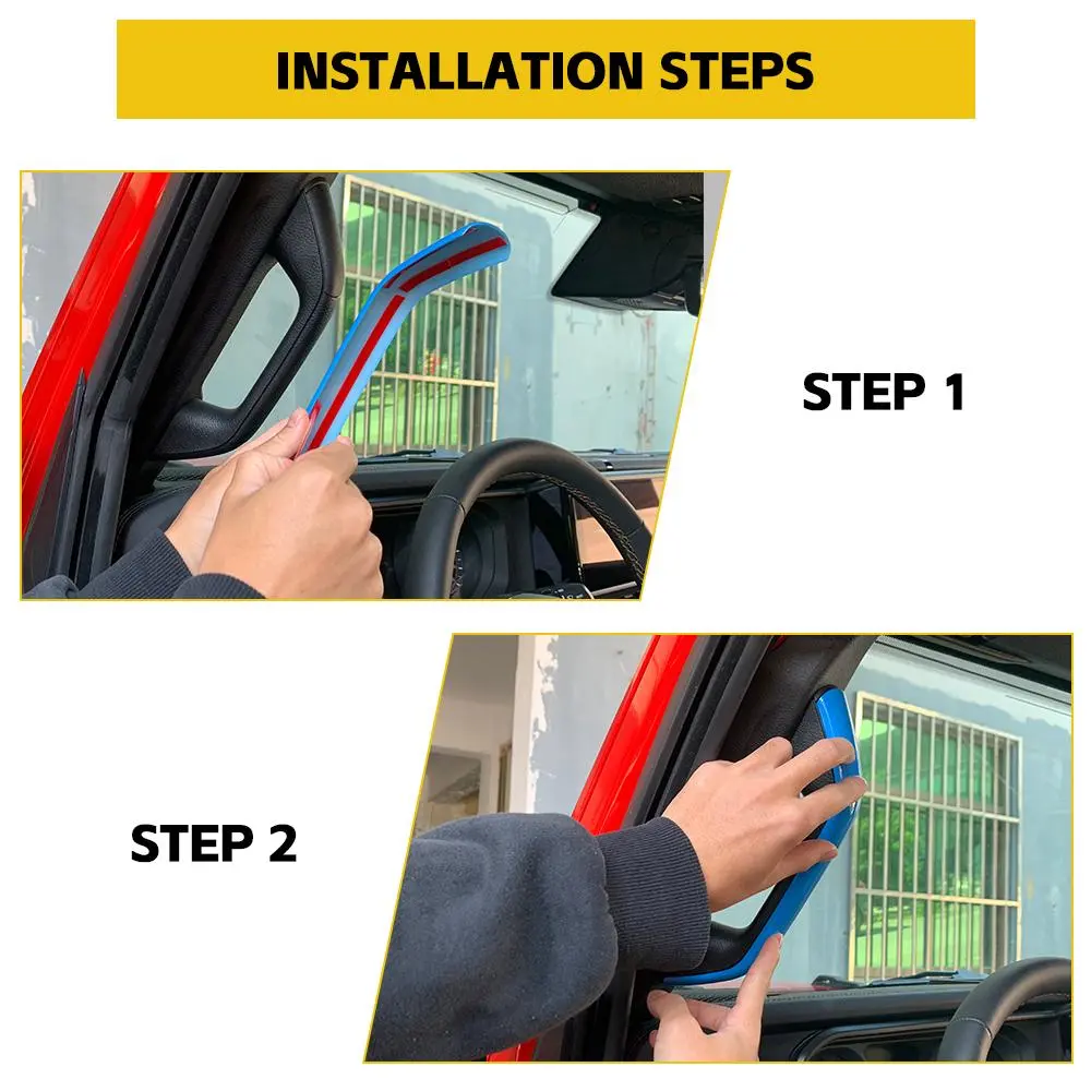 For 2024+ Jeep Wrangler JL/Gladiator JT A&B Pillar Grab Handles Cover Trim - Image 5
