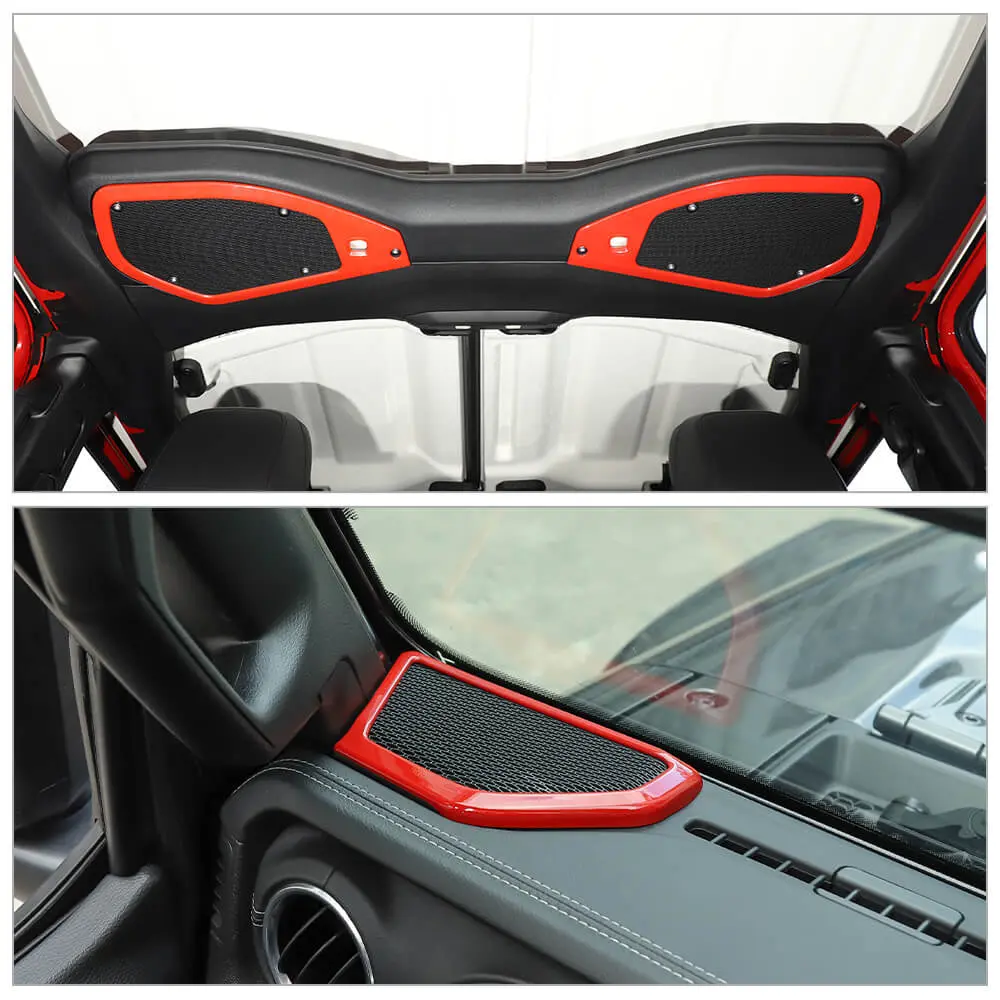 For 2024+ Jeep Wrangler JL & Gladiator JT A-Pillar & Top Roof mount Speaker Decor Ring Trim - Image 3