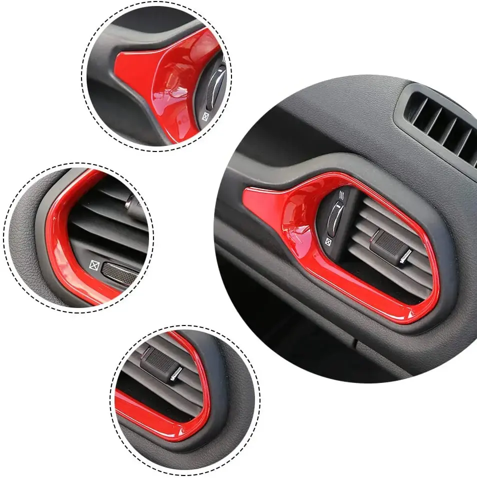 For 2015+ Jeep Renegade Dashboard Left & Right Air Conditioning Vent Cover Ring Trim Cover - Image 9