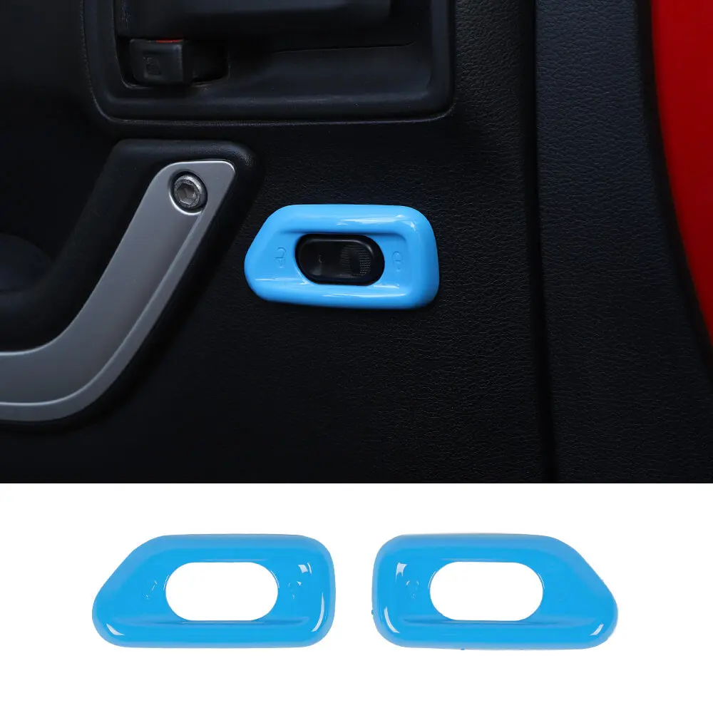 For 2011-2018 Jeep Wrangler JK Door Handle Lock Switch Button Cover Decoration Frame Trim - Image 10