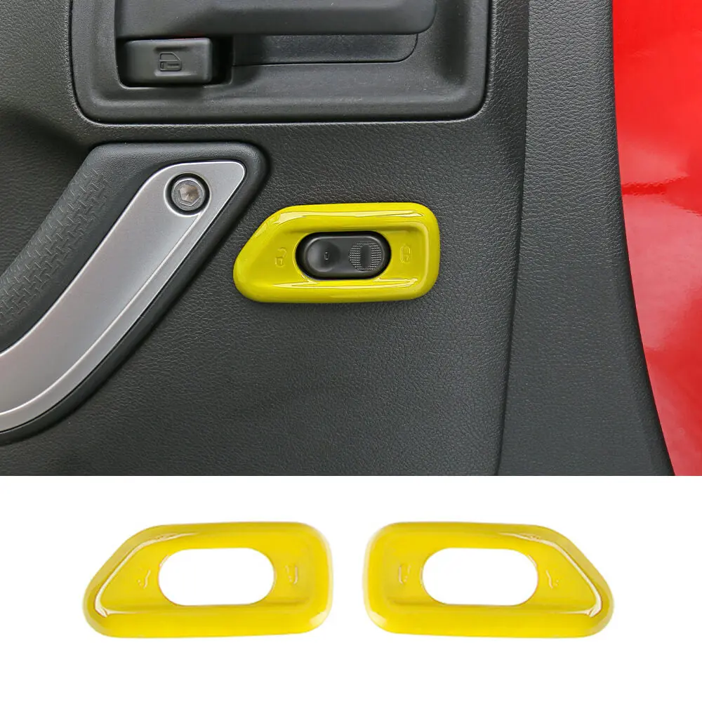 For 2011-2018 Jeep Wrangler JK Door Handle Lock Switch Button Cover Decoration Frame Trim - Image 13