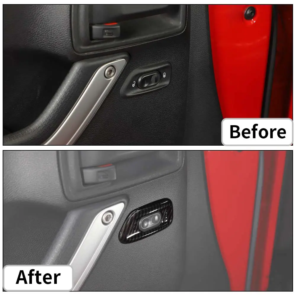 For 2011-2018 Jeep Wrangler JK Door Handle Lock Switch Button Cover Decoration Frame Trim - Image 2