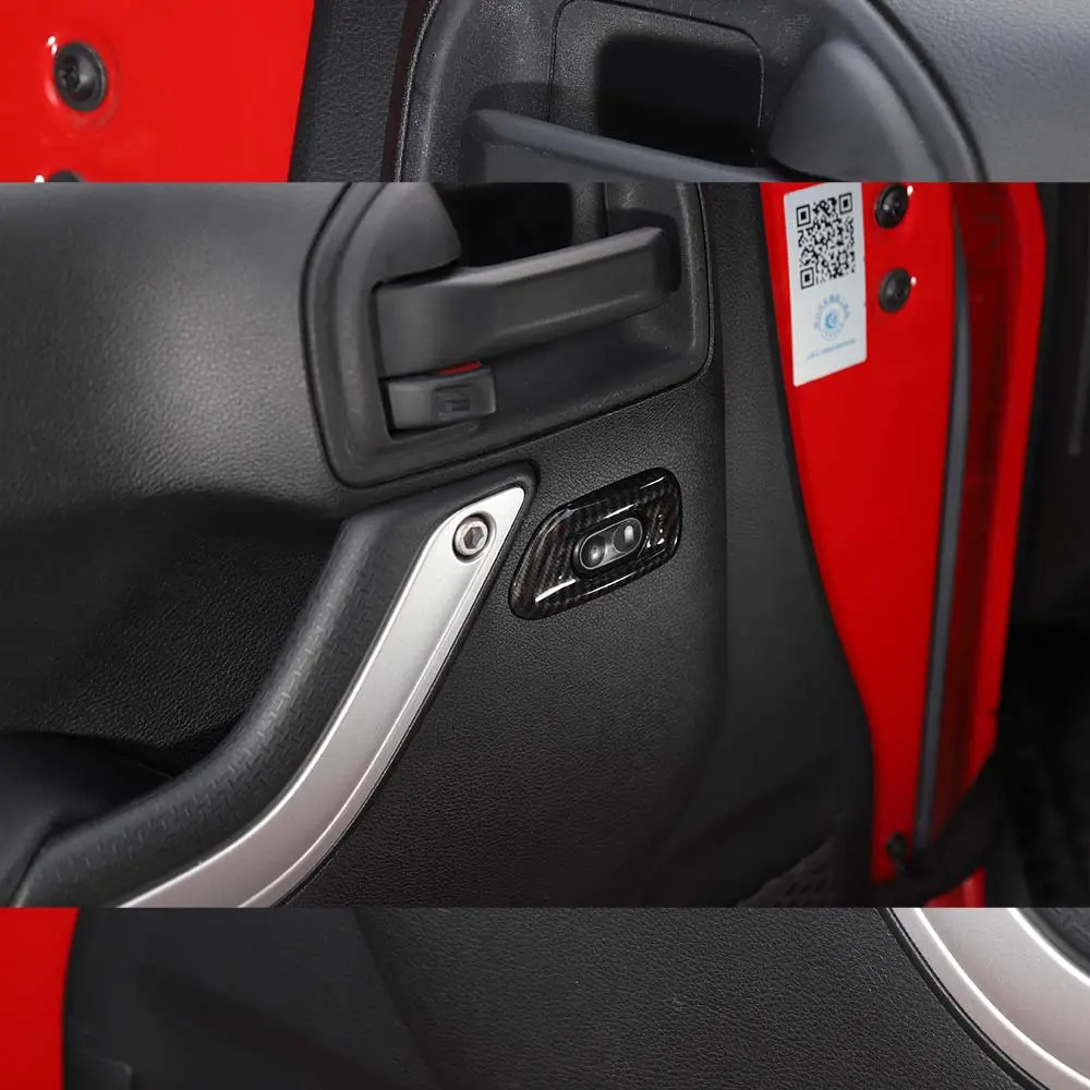 For 2011-2018 Jeep Wrangler JK Door Handle Lock Switch Button Cover Decoration Frame Trim - Image 4