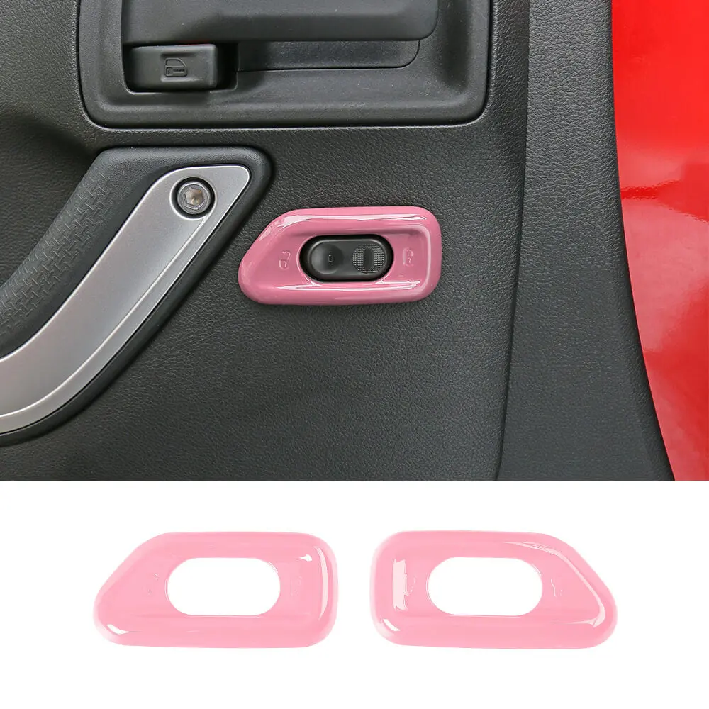 For 2011-2018 Jeep Wrangler JK Door Handle Lock Switch Button Cover Decoration Frame Trim - Image 7