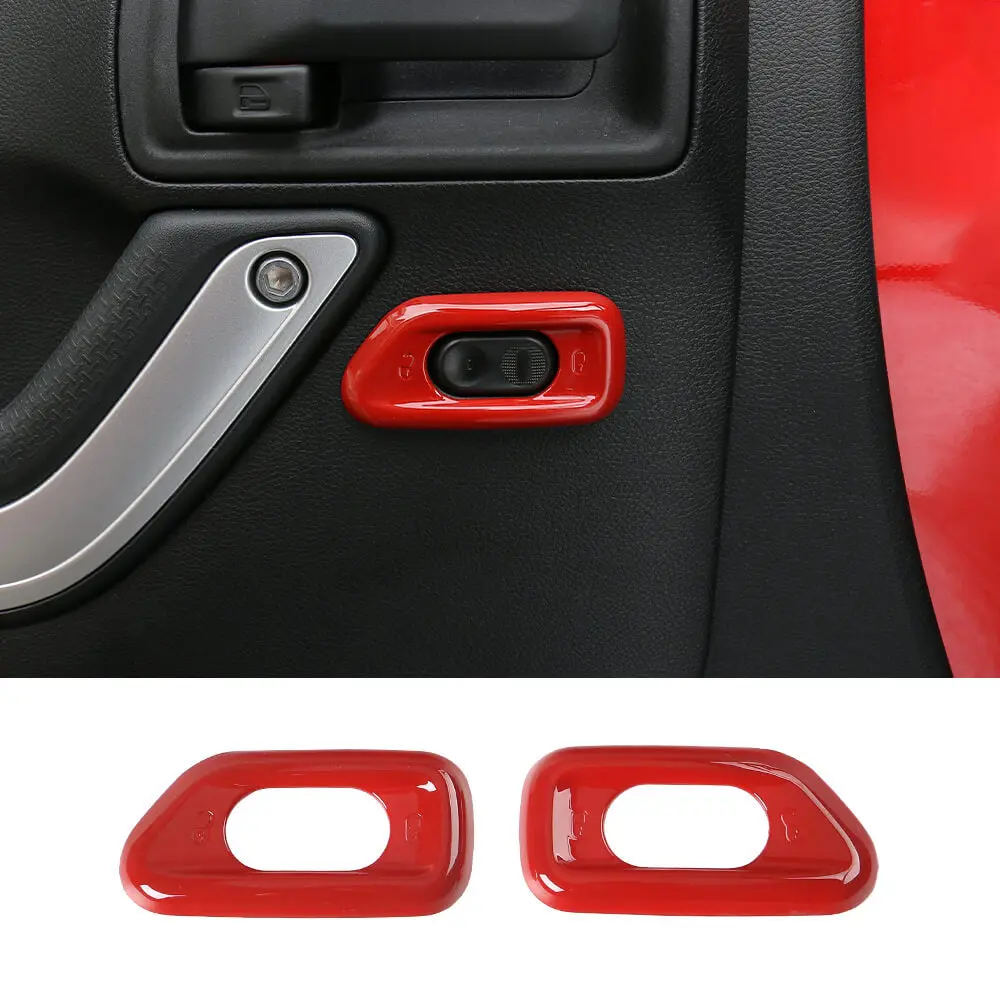 For 2011-2018 Jeep Wrangler JK Door Handle Lock Switch Button Cover Decoration Frame Trim - Image 9