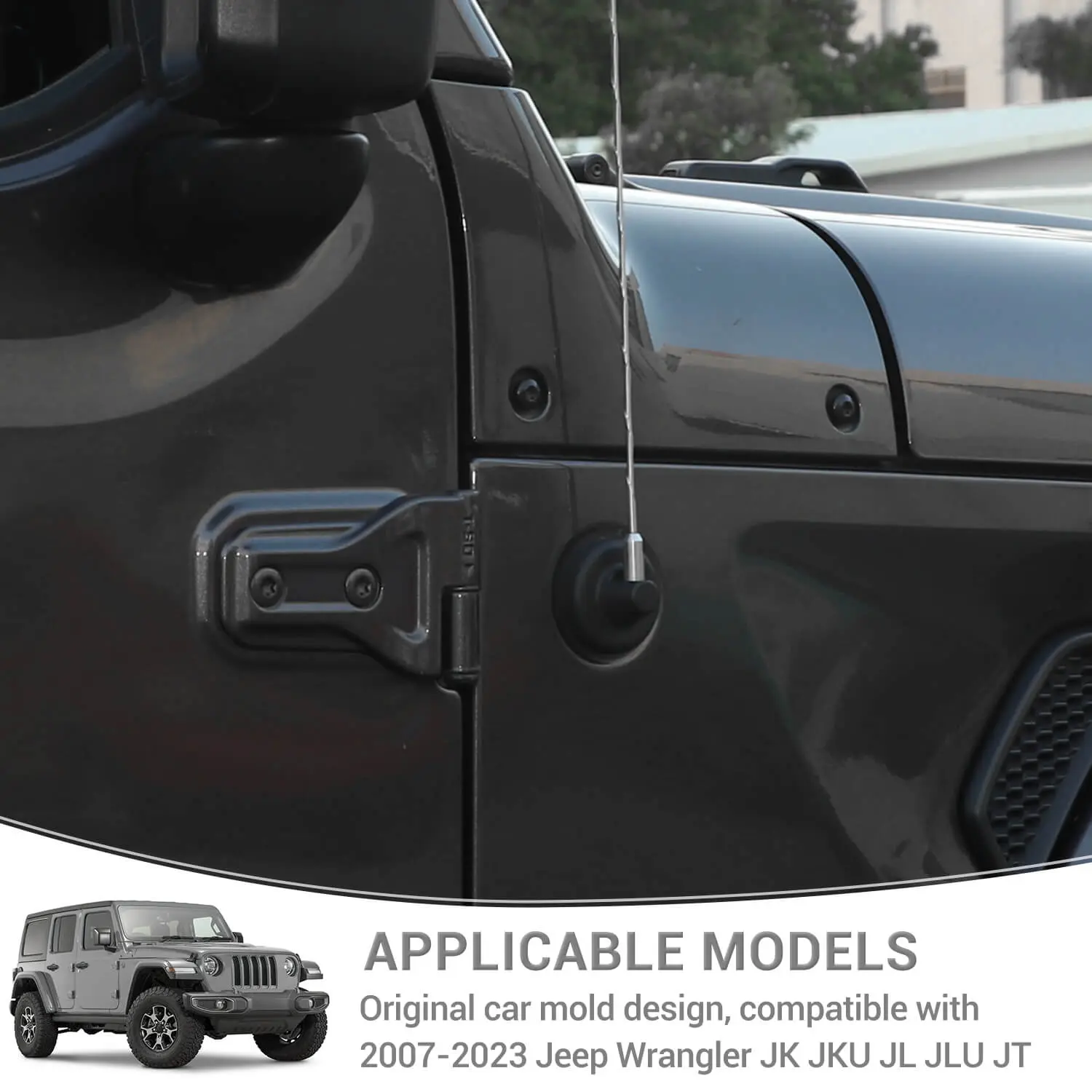 For 2007-2023 Wrangler JL JK Gladiator JT Radio Antenna Base Cover Aerial Trim Decoration ABS - Image 5