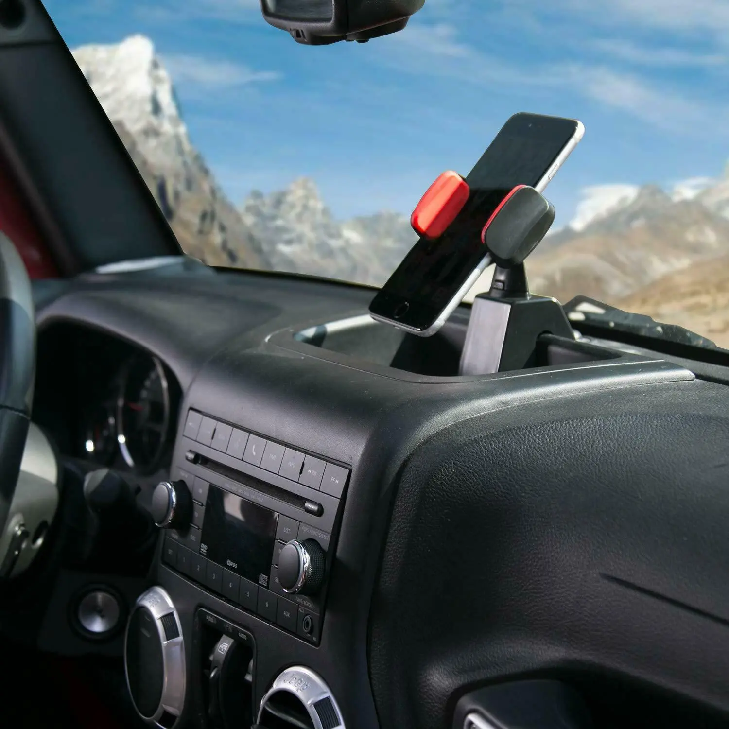 For 2012-2018 Jeep Wrangler JK JKU Adjustable Car Phone Holder Cellphone Mount Bracket - Image 2