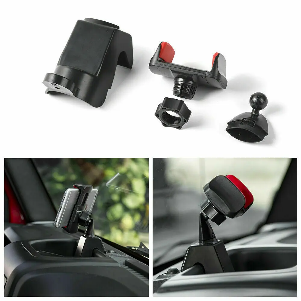 For 2012-2018 Jeep Wrangler JK JKU Adjustable Car Phone Holder Cellphone Mount Bracket - Image 3