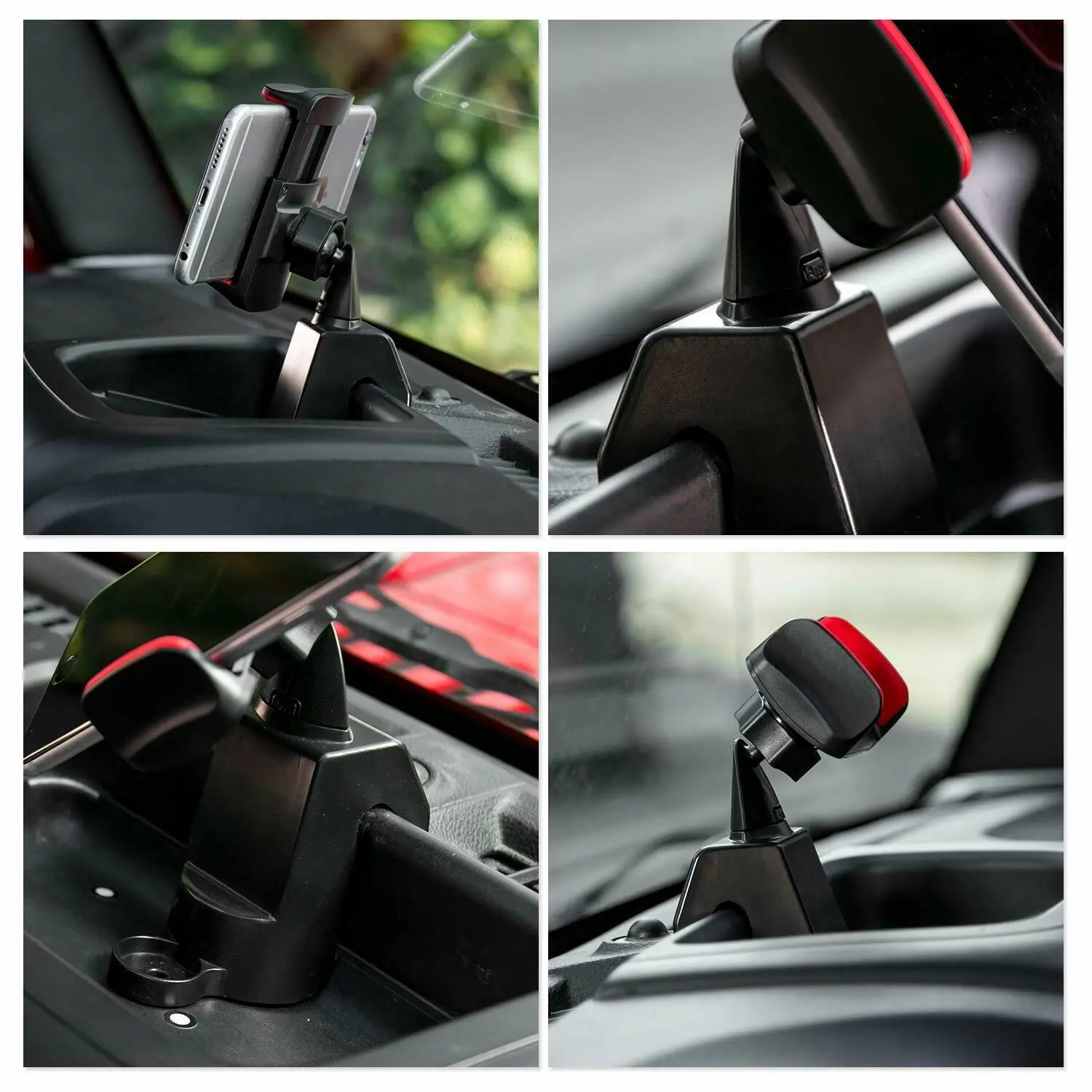 For 2012-2018 Jeep Wrangler JK JKU Adjustable Car Phone Holder Cellphone Mount Bracket - Image 4