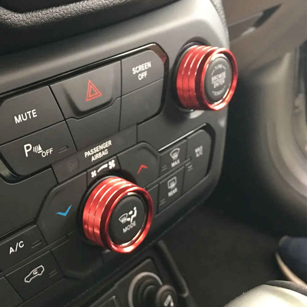 For 2018+ Jeep Renegade Air Condition Audio CD Adjustment Switch Knob Cover Trim - Image 2