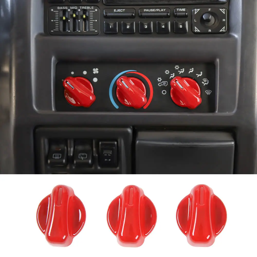 For 1997-2006 Jeep Wrangler TJ Air Condition Switch Button Knob Decor Trim Cover