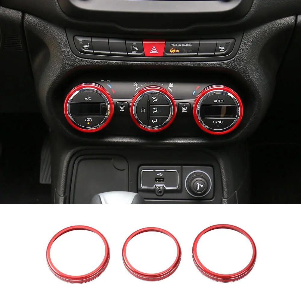 For 2015-2017 Jeep Renegade Air Condition Vent Adjustment Switch Knob Trim Ring