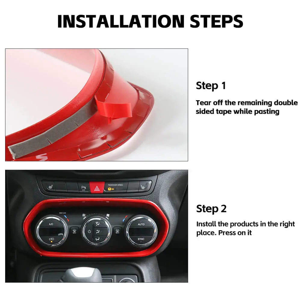 For 2015-2017 Jeep Renegade Air Conditioner Adjust Switch Decor Frame Cover Trim - Image 5