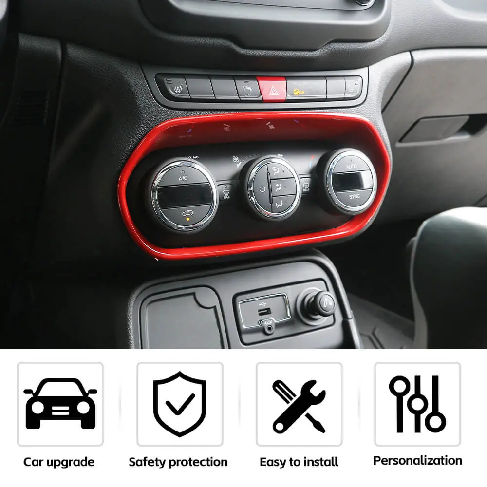 For 2015-2017 Jeep Renegade Air Conditioner Adjust Switch Decor Frame Cover Trim - Image 6