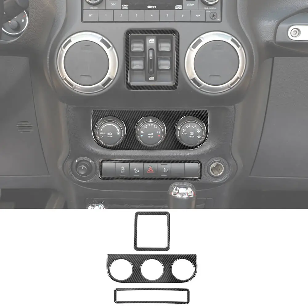 For 2011-18 Jeep Wrangler JK Air Conditioner Emergency Light Switch Trim Frame - Image 11
