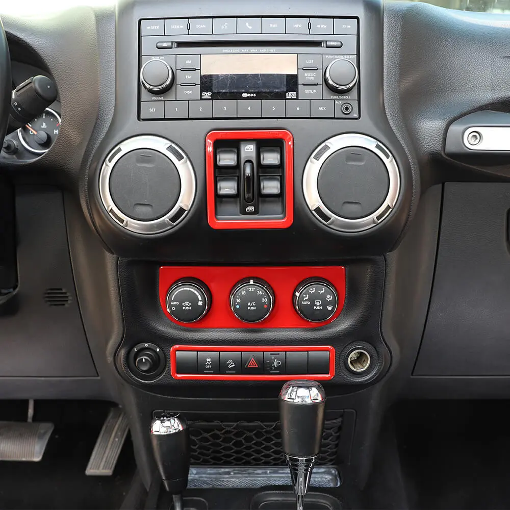 For 2011-18 Jeep Wrangler JK Air Conditioner Emergency Light Switch Trim Frame - Image 3