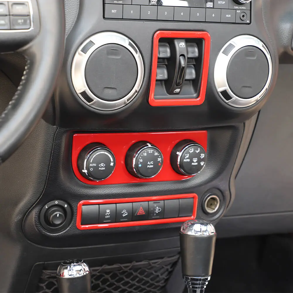 For 2011-18 Jeep Wrangler JK Air Conditioner Emergency Light Switch Trim Frame - Image 4