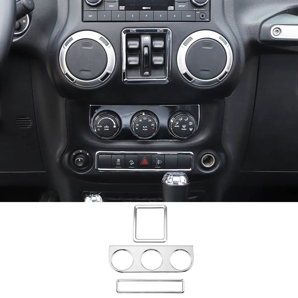 For 2011-18 Jeep Wrangler JK Air Conditioner Emergency Light Switch Trim Frame - Image 9