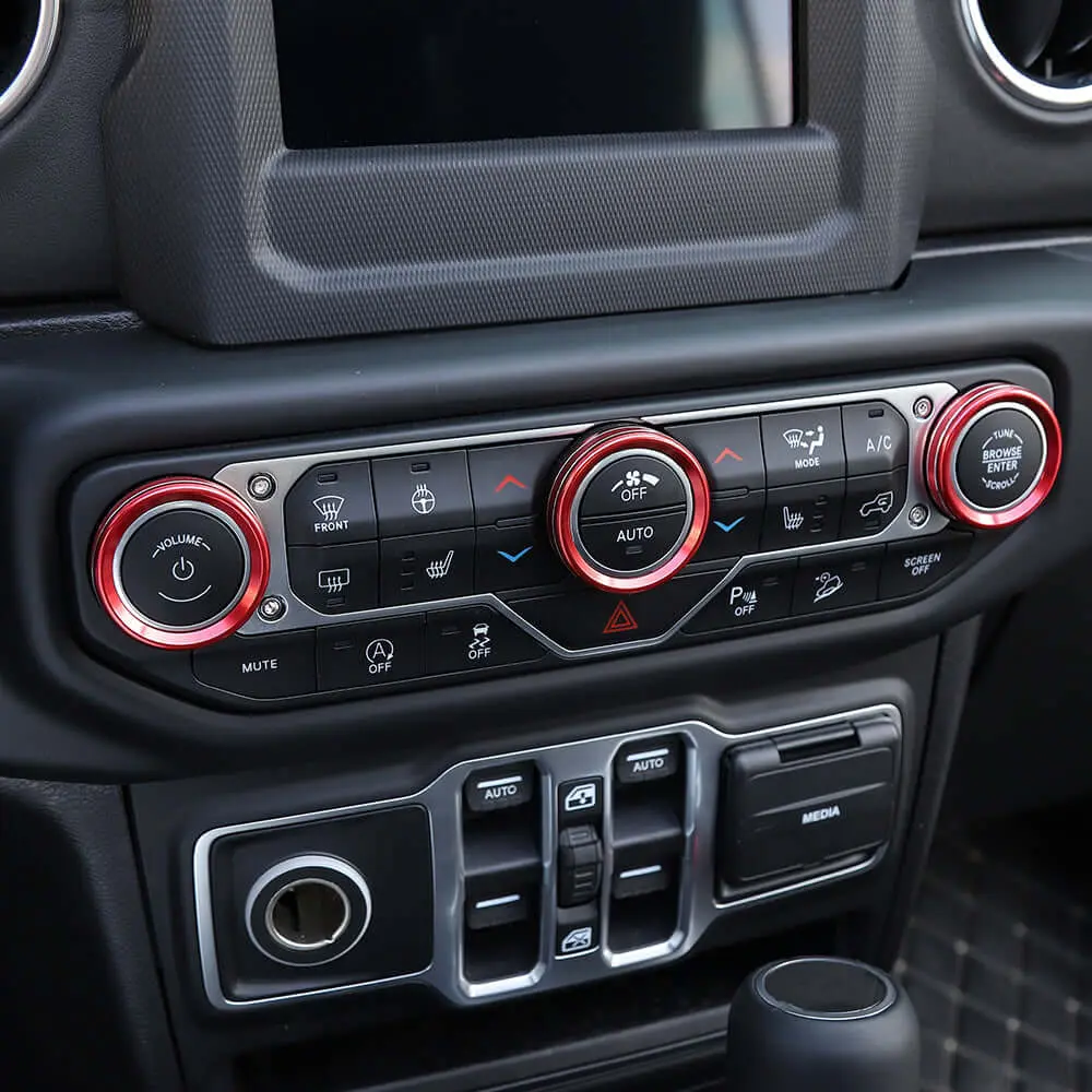 For 2018+ Jeep Wrangler JL JLU & Gladiator JT A/C & Headlight Switch Knob Trim – Aluminum Alloy Accent Rings - Image 5