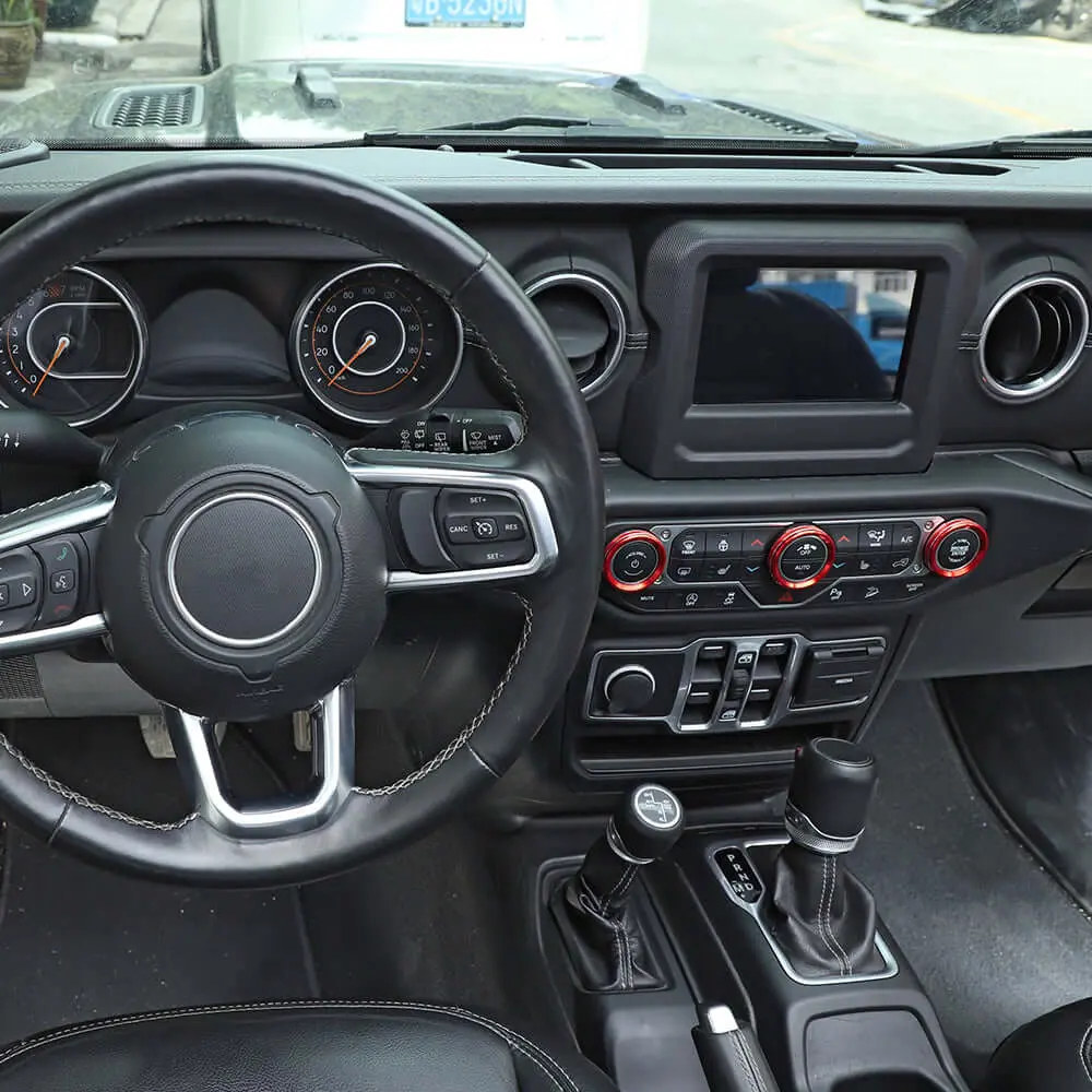 For 2018+ Jeep Wrangler JL JLU & Gladiator JT A/C & Headlight Switch Knob Trim – Aluminum Alloy Accent Rings - Image 7