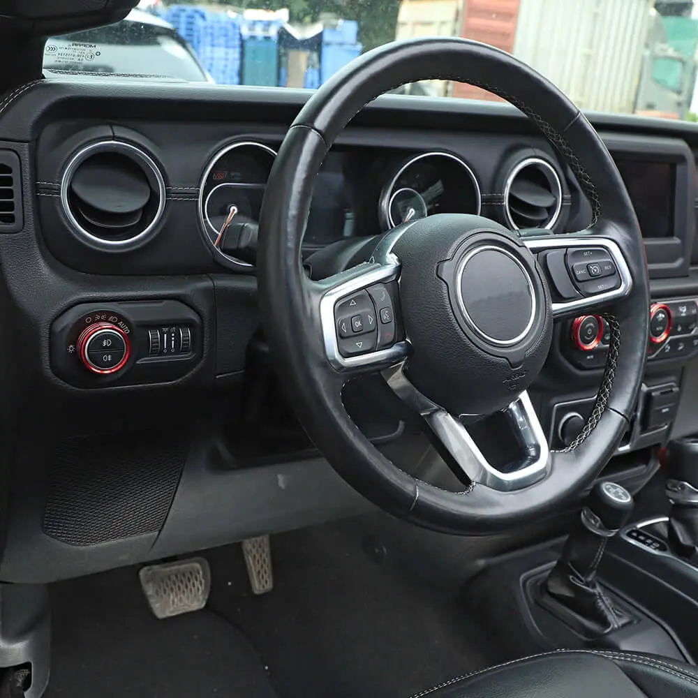 For 2018+ Jeep Wrangler JL JLU & Gladiator JT A/C & Headlight Switch Knob Trim – Aluminum Alloy Accent Rings - Image 8