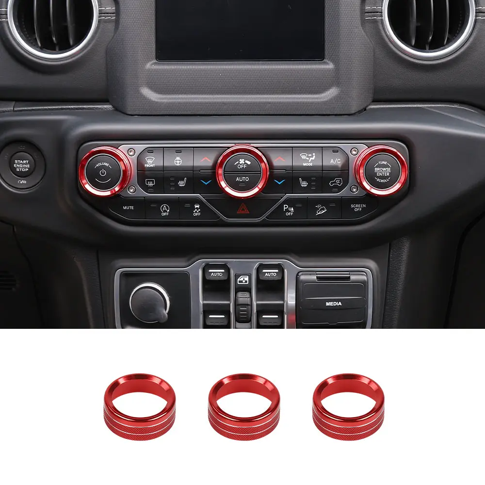 For 2018+ Jeep Wrangler JL JLU & Gladiator JT Air Conditioner Switch Knob Cover Trim - Style B