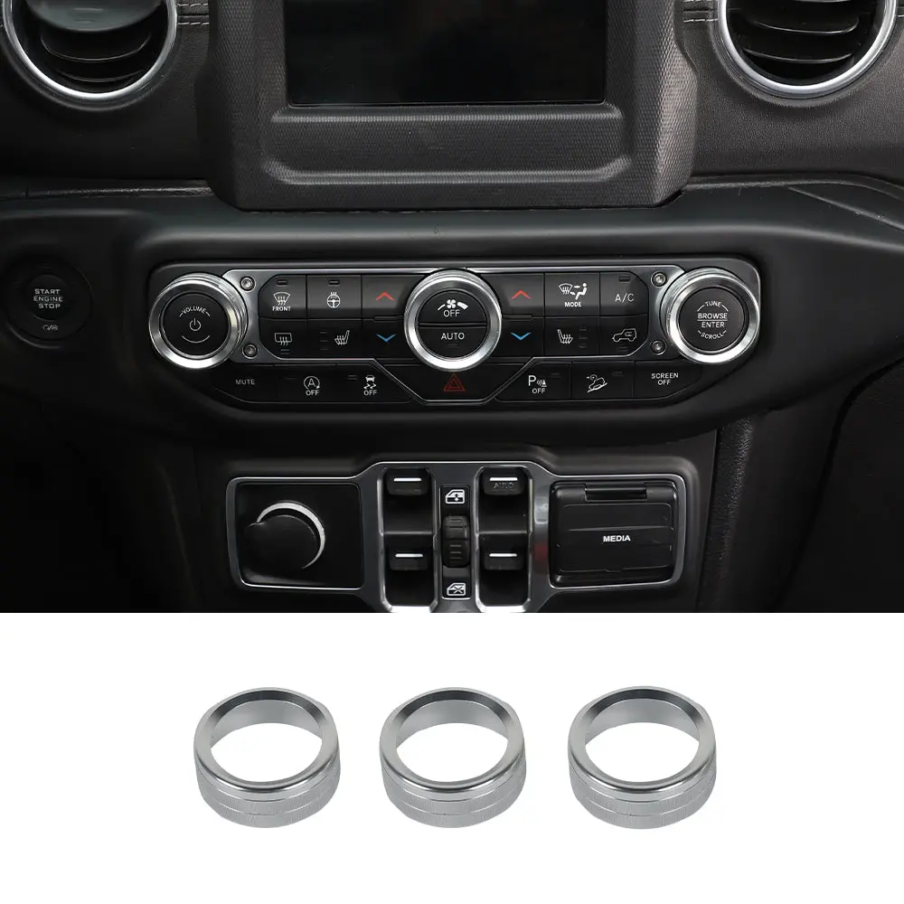 For 2018+ Jeep Wrangler JL JLU & Gladiator JT Air Conditioner Switch Knob Cover Trim - Style B - Image 10