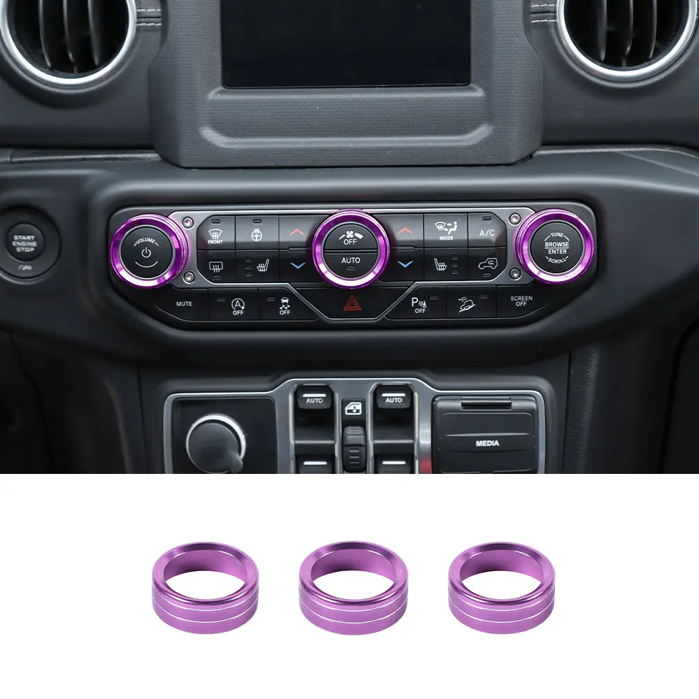 For 2018+ Jeep Wrangler JL JLU & Gladiator JT Air Conditioner Switch Knob Cover Trim - Style B - Image 11