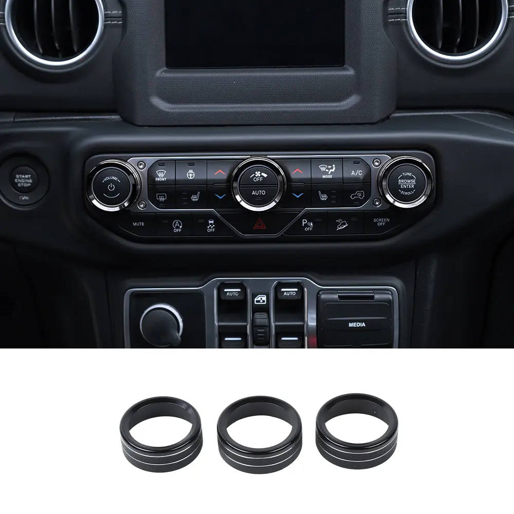 For 2018+ Jeep Wrangler JL JLU & Gladiator JT Air Conditioner Switch Knob Cover Trim - Style B - Image 17