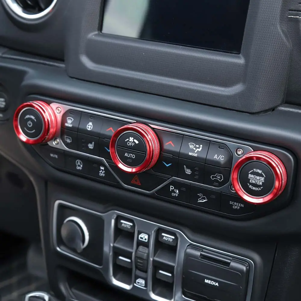 For 2018+ Jeep Wrangler JL JLU & Gladiator JT Air Conditioner Switch Knob Cover Trim - Style B - Image 7
