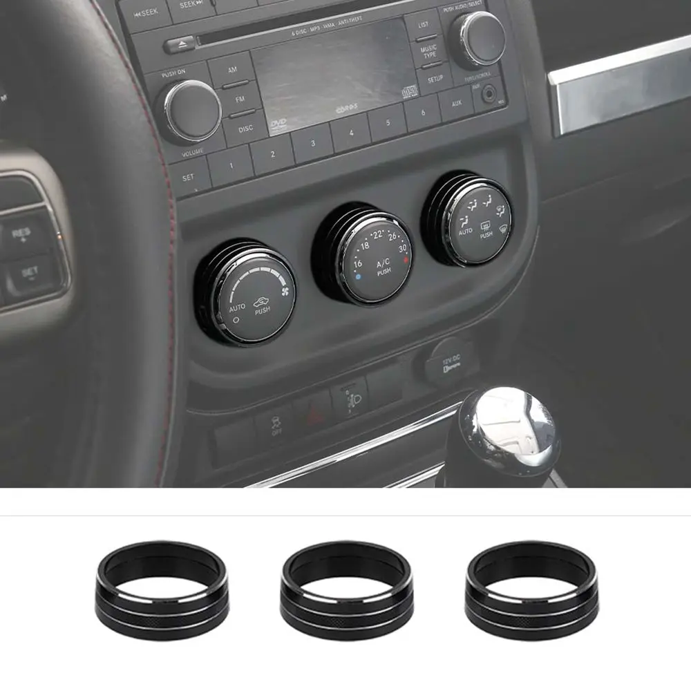 For Jeep Wrangler JK 11-18/ Compass Patriot 10-16 / Liberty 08-12 Air Conditioner Switch Knob Trim Ring - Image 14