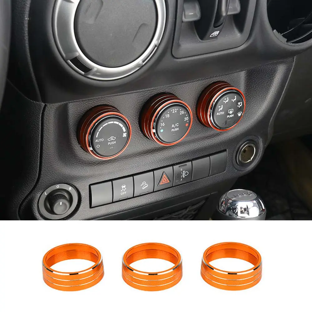For Jeep Wrangler JK 11-18/ Compass Patriot 10-16 / Liberty 08-12 Air Conditioner Switch Knob Trim Ring - Image 16